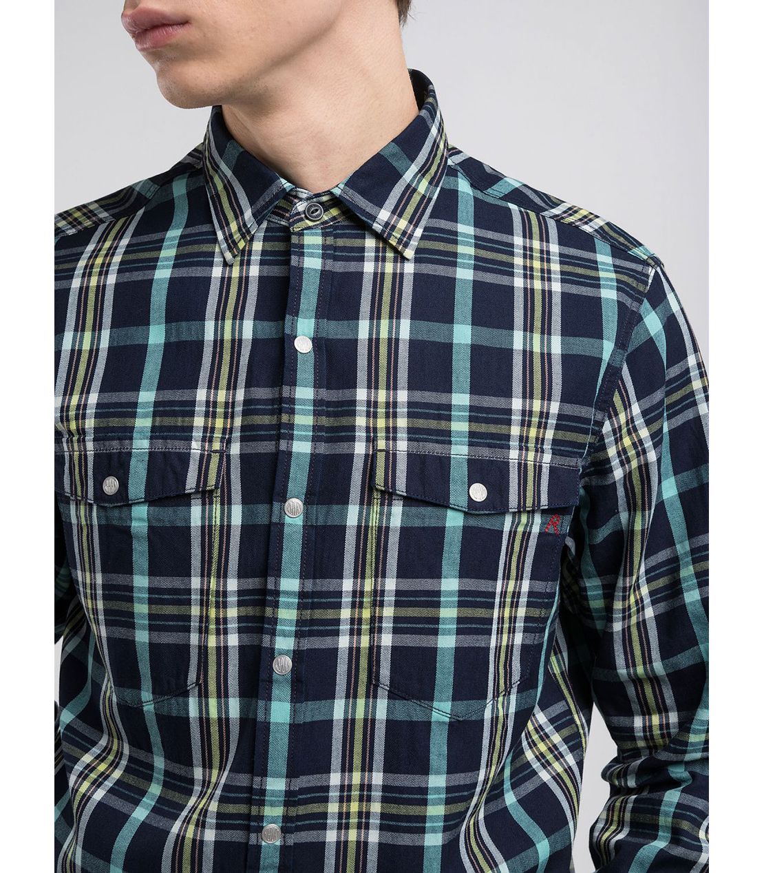 インディゴチェックシャツ 詳細画像 ネイビーグリーン 7